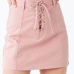 Pink tie up skirt